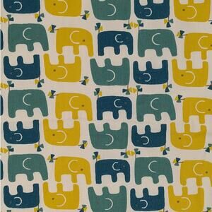 NEW Receiving BABY BLANKET Handmade Cotton 28x36 Blue & Yellow Elephants Fabric
